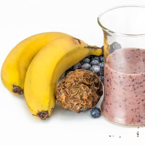 frozen banana added to smoothie